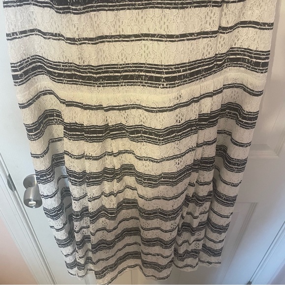 City Chic Blue and White Lace Detail Dress - Picture 2 of 9